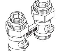 Пара шаровых кранов РЕХАУ G1/2х3/4 прямой с соед.нипелями
