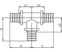 Тройник REHAU 17х17х17 для Rautherm S, оцинкованная латунь