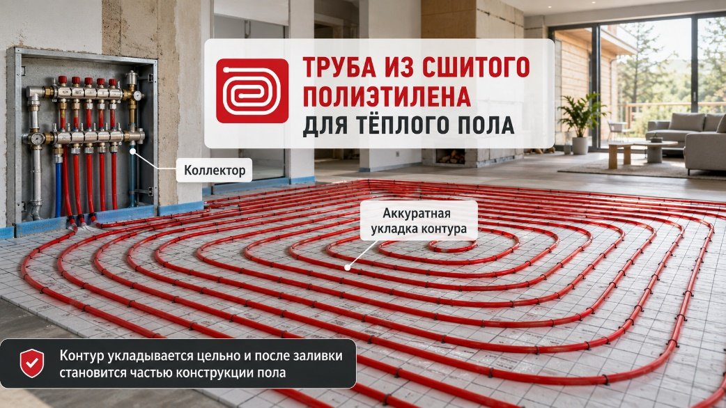 Труба РЕХАУ из сшитого полиэтилена для теплого пола